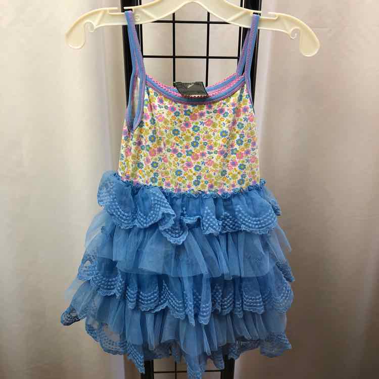 Matilda Jane Blue Floral Child Size 4 Girl's Dress