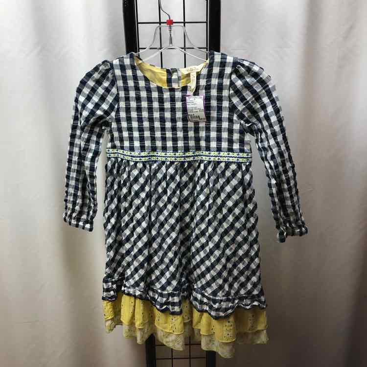 Matilda Jane Navy Checkered Child Size 8 Girl's Sweatshirt