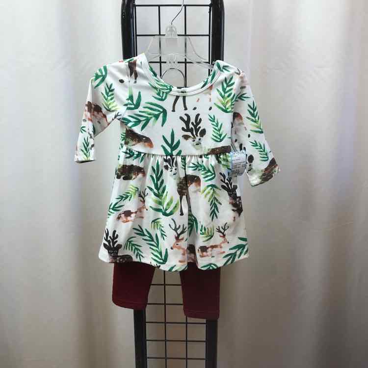 White Patterned Child Size 18 m Girl's Outfit