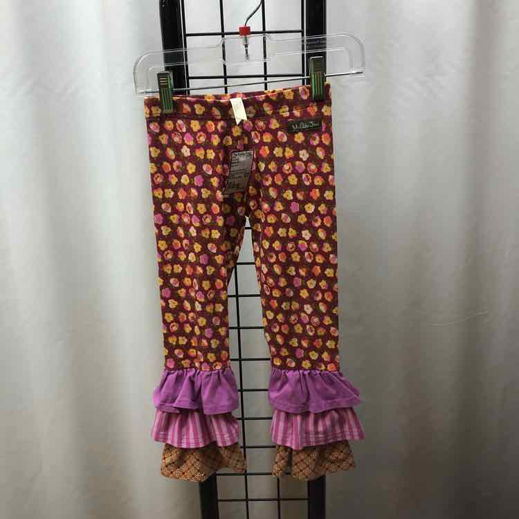 Matilda Jane Red Floral Child Size 4 Girl's Pants