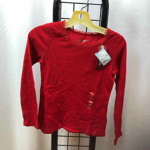 Arizona Jeans Co. Red Solid Child Size 6/7 Girl's Shirt