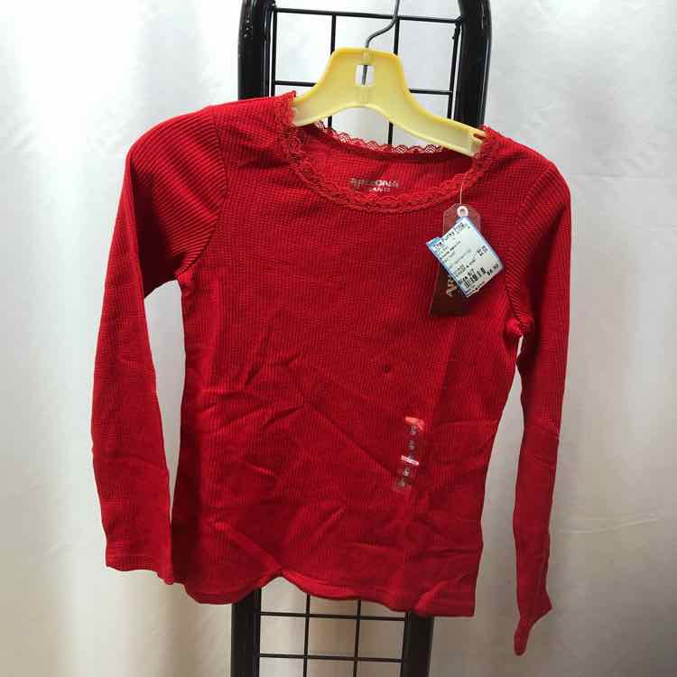 Arizona Jeans Co. Red Solid Child Size 6/7 Girl's Shirt