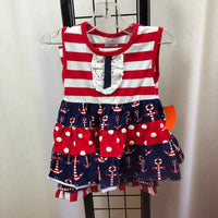 Red Stripe Child Size 2 Girl's Outfit
