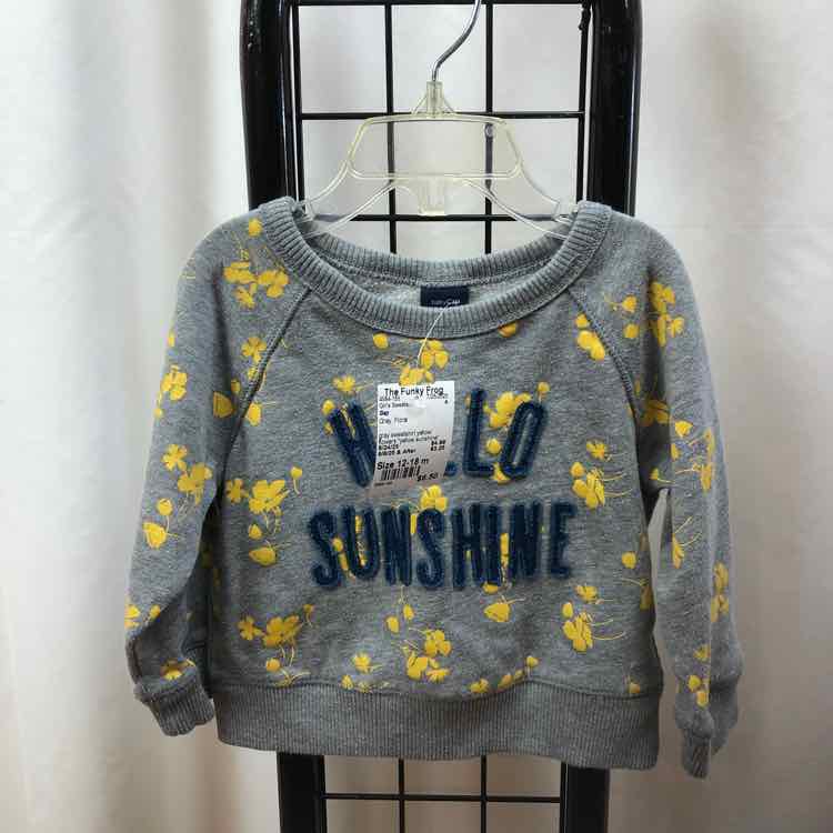 Gap Gray Floral Child Size 12-18 m Girl's Sweatshirt