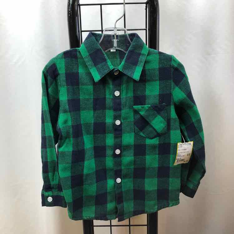 Green Checkered Child Size 3 Boy's Shirt