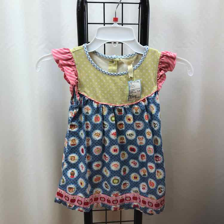 Matilda Jane Blue Patterned Child Size 8 Girl's Shirt