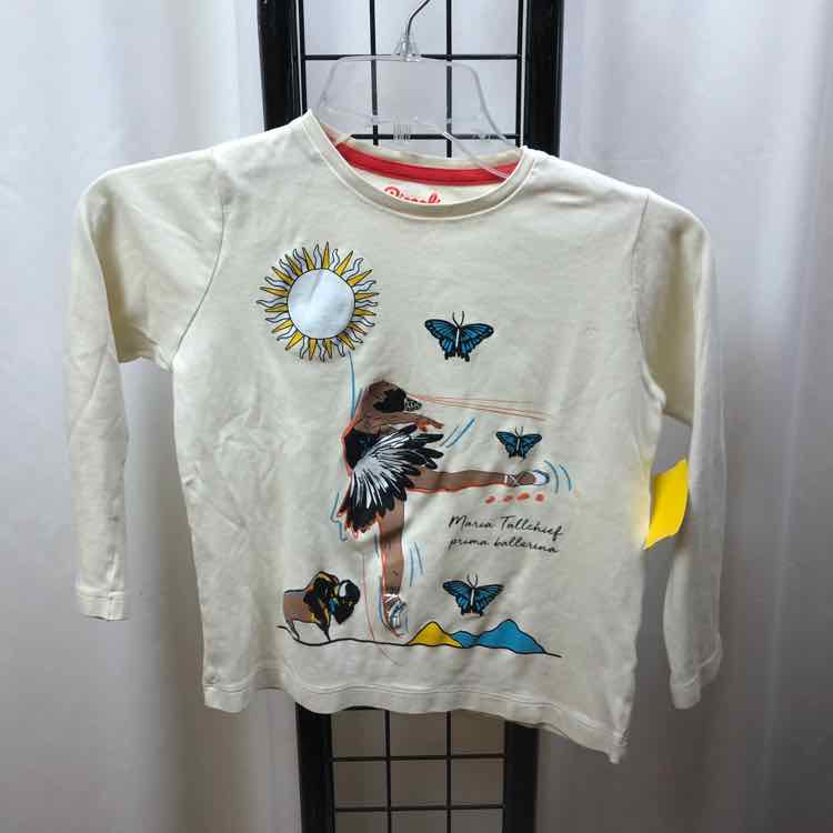 Piccolina Cream Graphic Child Size 7 Girl's Shirt