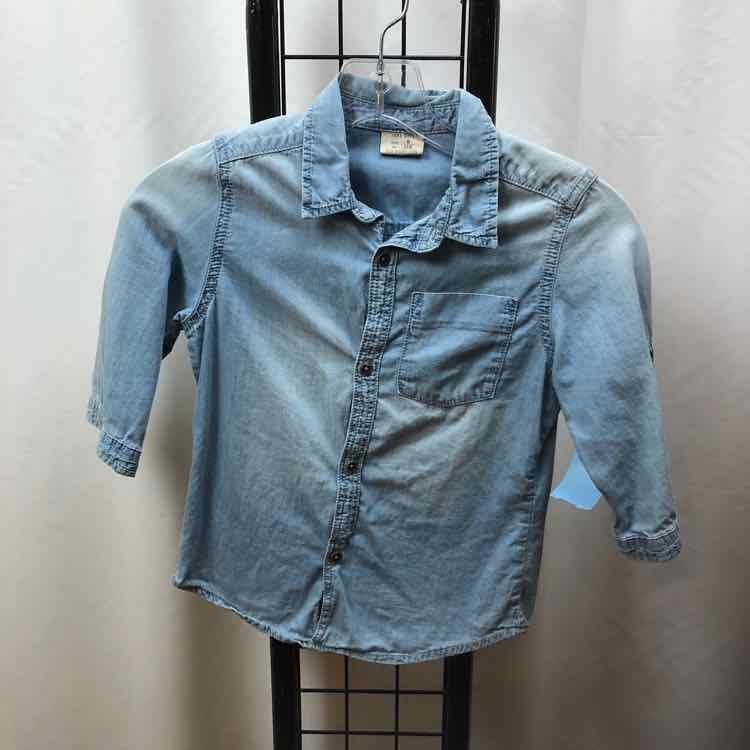 Zara Denim Solid Child Size 6 Boy's Shirt