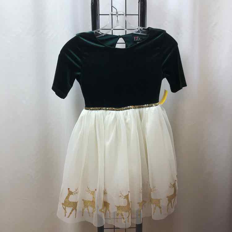 Lilt Green Christmas Child Size 7/8 Girl's Dress
