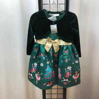 Bonnie Baby Green Christmas Child Size 24 m Girl's Dress