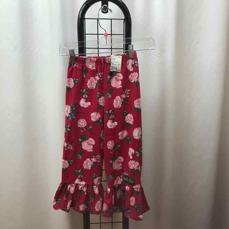Matilda Jane Red Floral Child Size 6 Girl's Leggings