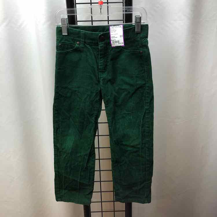 Janie and Jack Green Solid Child Size 5 Boy's Pants