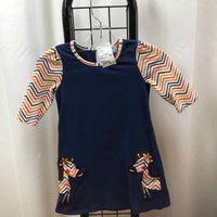 Rare Editions Navy Chevron Child Size 4 Girl's Dress