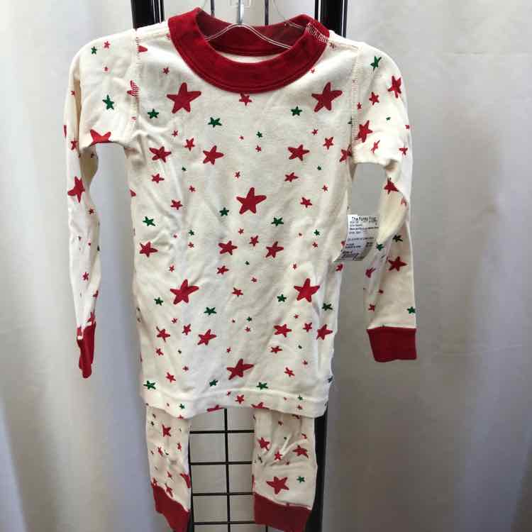 Moon and back by Hanna Andersson White Stars Child Size 4 Girl's Pajamas