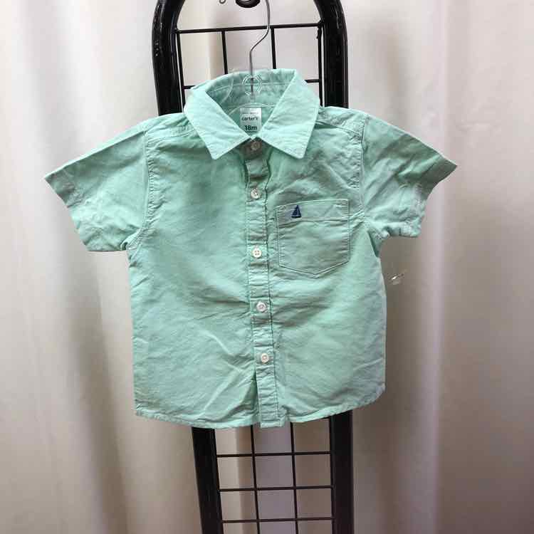 Carter's Baby Blue Solid Child Size 18 m Boy's Shirt