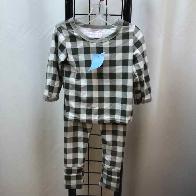 Sweet Honey Green Checkered Child Size 12 m Girl's Outfit