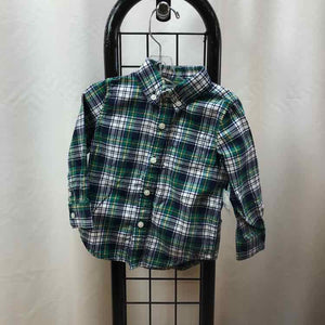 Janie and Jack Navy Plaid Child Size 12-18 m Boy's Shirt
