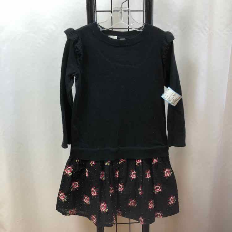 Gap Black Floral Child Size 4/5 Girl's Dress