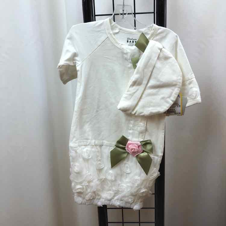 Stephan Baby White Solid Child Size 0-6 m Girl's Outfit