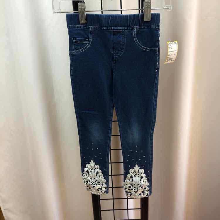 Flapdoodles Denim Solid Child Size 4 Girl's Jeans