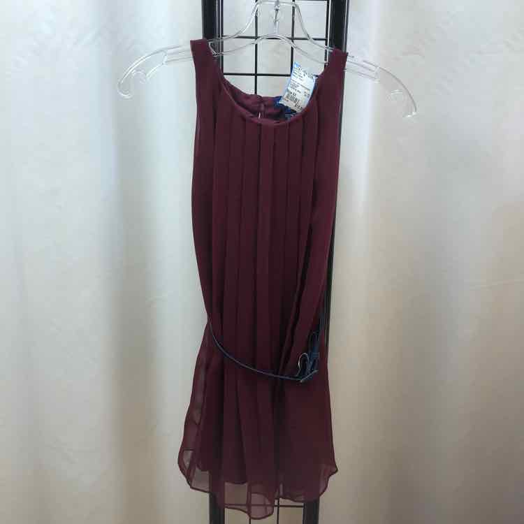 Ralph Lauren Maroon Solid Child Size 6X Girl's Dress