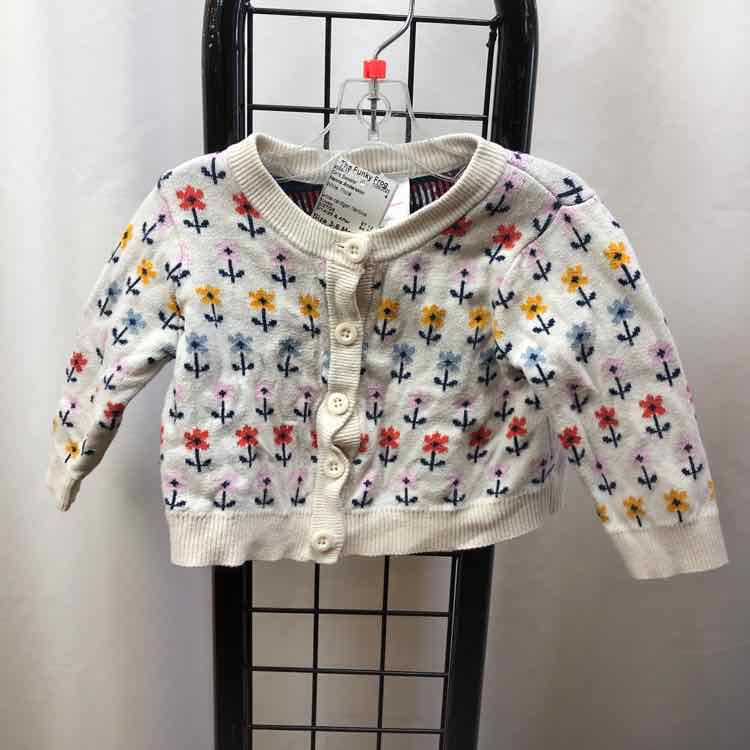 Hanna Andersson White Floral Child Size 3-6 Months Girl's Sweater