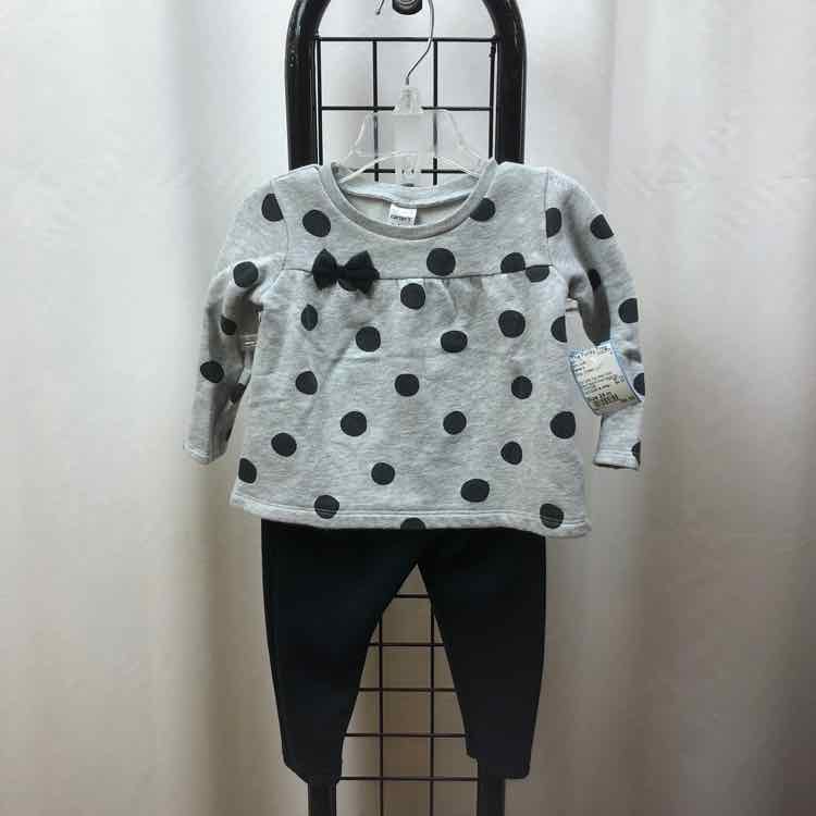 Carter's Gray Dotted Child Size 24 m Girl's Outfit