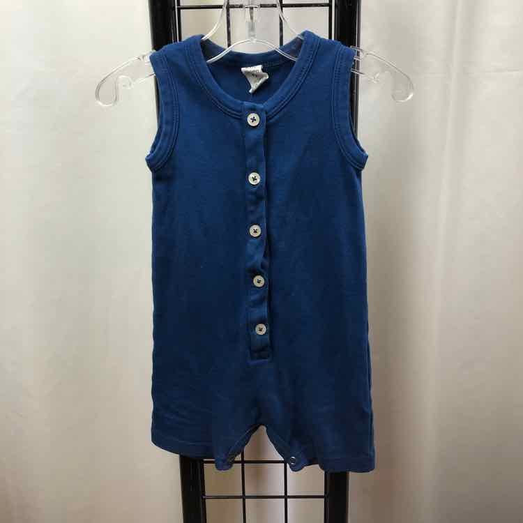 Kate Quinn orangics Blue Solid Child Size 18-24 m Boy's Romper