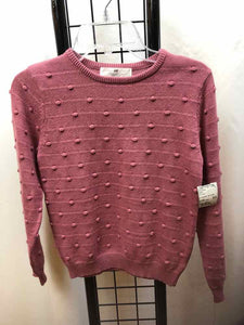 H & M Pink Solid Child Size 6X/7 Girl's Sweater