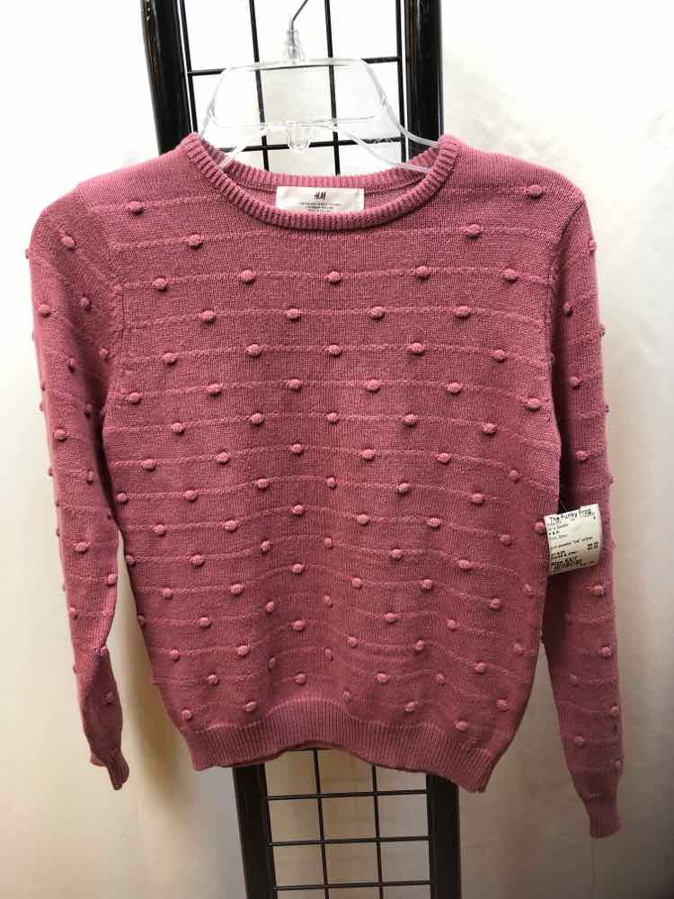 H & M Pink Solid Child Size 6X/7 Girl's Sweater