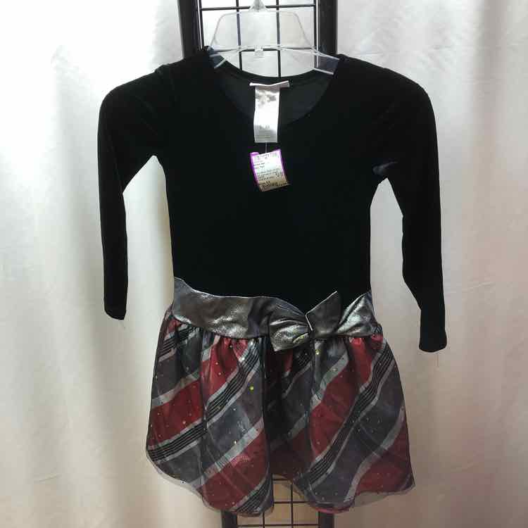 Bonnie Jean Black Plaid Child Size 6X Girl's Dress
