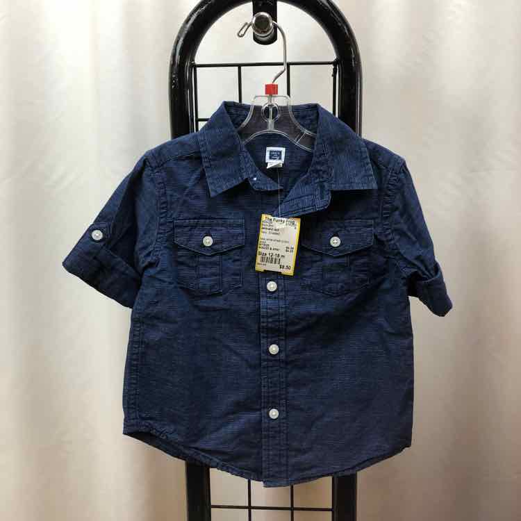 Janie and Jack Navy Streaked Child Size 12-18 m Boy's Shirt