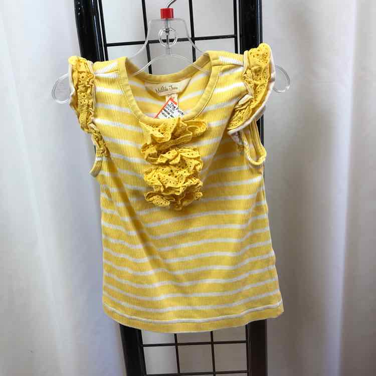 Matilda Jane Yellow Stripe Child Size 2 Girl's Shirt