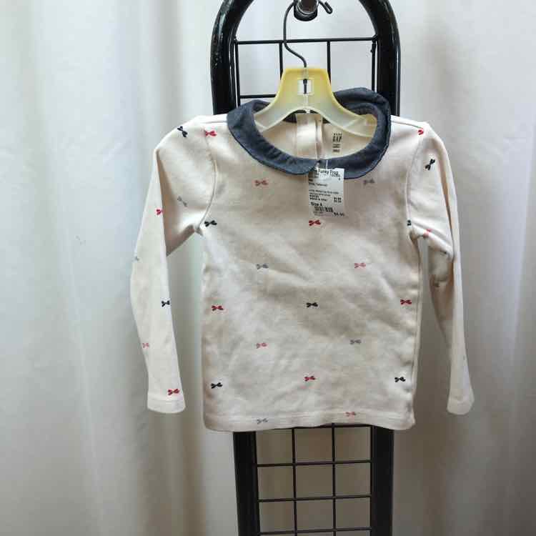 Gap White Patterned Child Size 4 Girl's Shirt