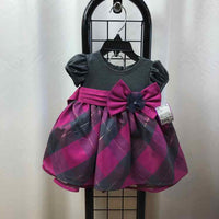 Bonnie Baby Gray Plaid Child Size 3-6 Months Girl's Dress