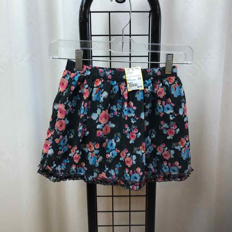 jumping beans Black Floral Child Size 6 Girl's Skirt
