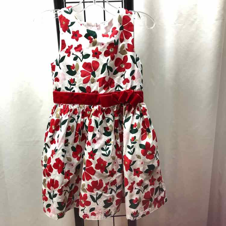 Carter's White Floral Child Size 4 Girl's Dress