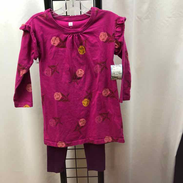 Tea Pink Floral Child Size 4 Girl's Outfit
