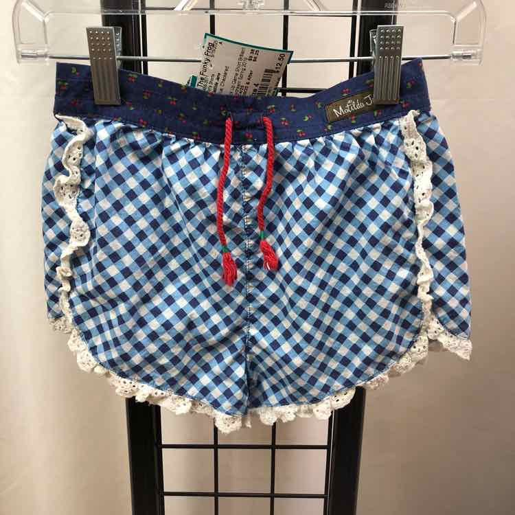 Matilda Jane Blue Checkered Child Size 4 Girl's Shorts