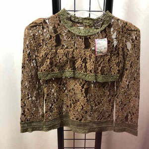 Mustard Pie Brown Lace Child Size 7/8 Girl's Shirt