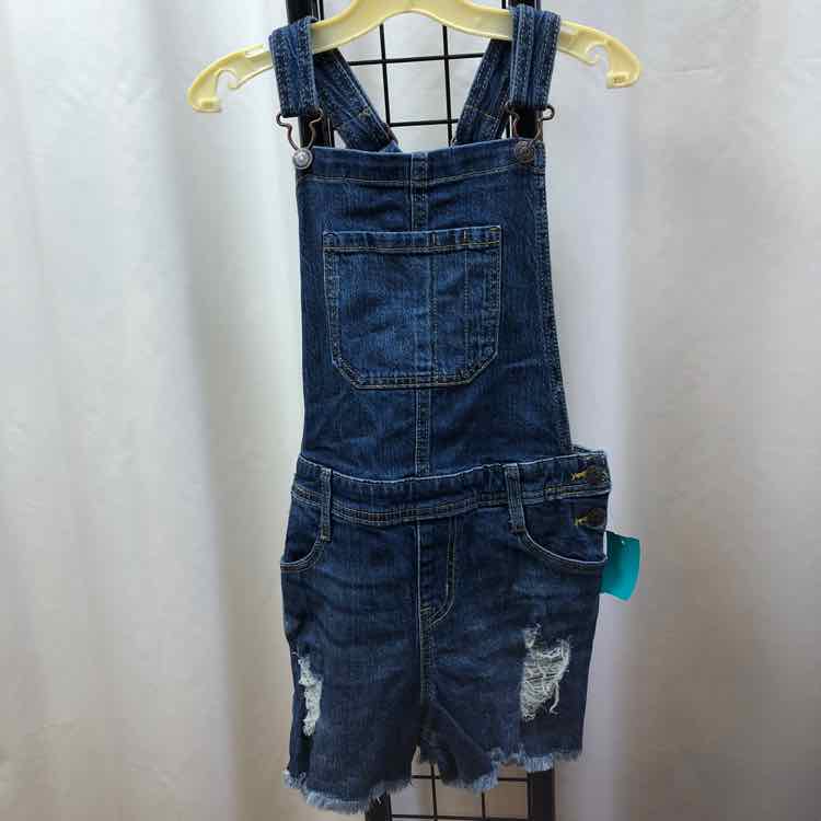 Cat & Jack Denim Distressed Child Size 10/12 Girl's Overalls