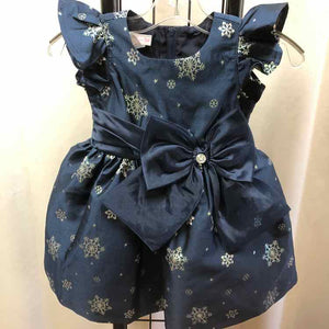 Bonnie Jean Navy Patterned Child Size 2 Girl's Dress