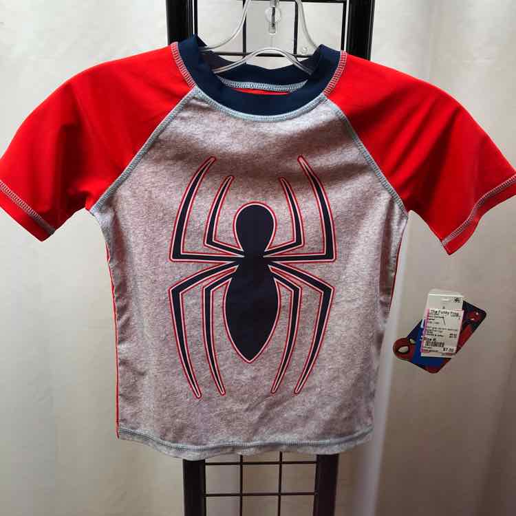 marvel Gray Logo Child Size 6 Boy's Swimwear