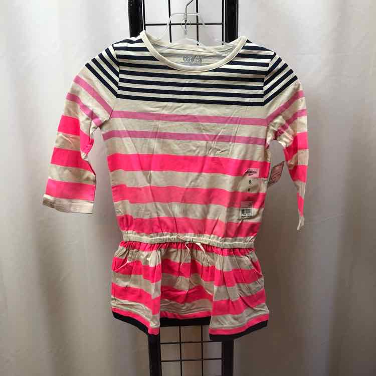 Oshkosh Pink Stripe Child Size 8 Girl's Dress