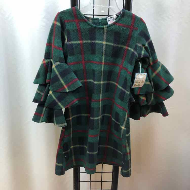 BMG Green Plaid Child Size 4 Girl's Dress