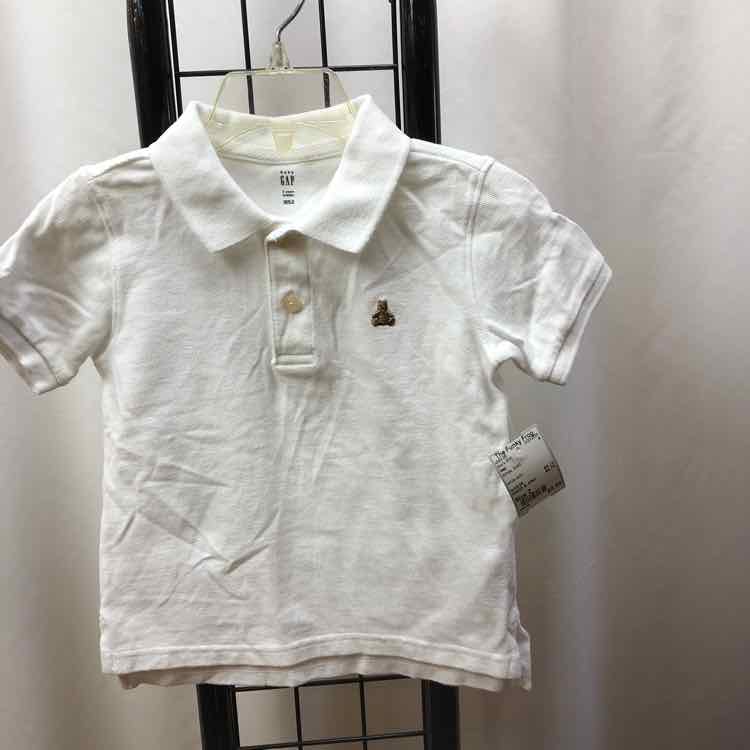 Gap White Solid Child Size 2 Boy's Shirt