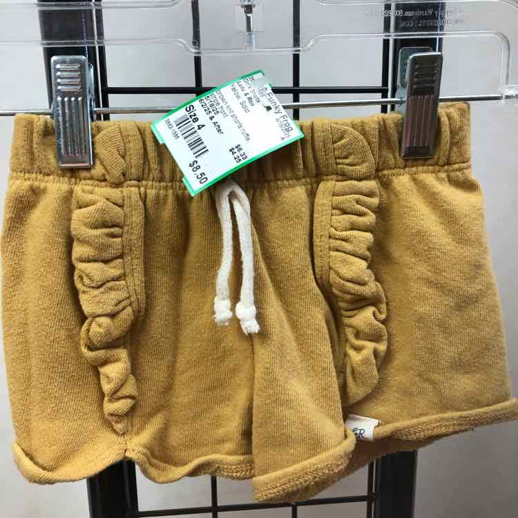 Lulu & Roo Yellow Solid Child Size 4 Girl's Shorts