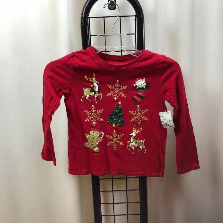 Children's Place Red Christmas Child Size 7/8 Girl's Shirt