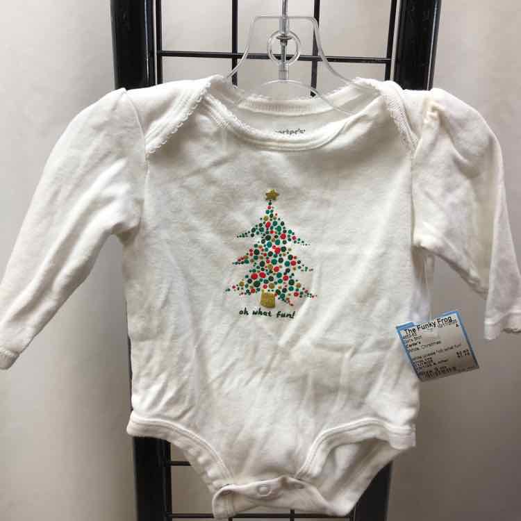 Carter's White Christmas Child Size 3 m Girl's Shirt