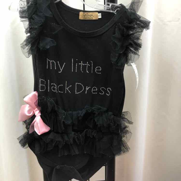 Catpapa Black Graphic Child Size 6-12 m Girl's Outfit